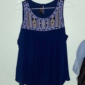 BCX Embroidered Silky Tank